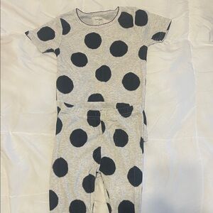 Cozy Kids Pajama Set - Gray with Black Dots